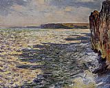 Claude Monet Wall Art - Waves and Rocks at Pourville